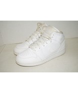 Nike Air Jordan 1 Mid GS Triple White 554725 130 Size 7Y/Wm 8.5 - $94.35 CAD