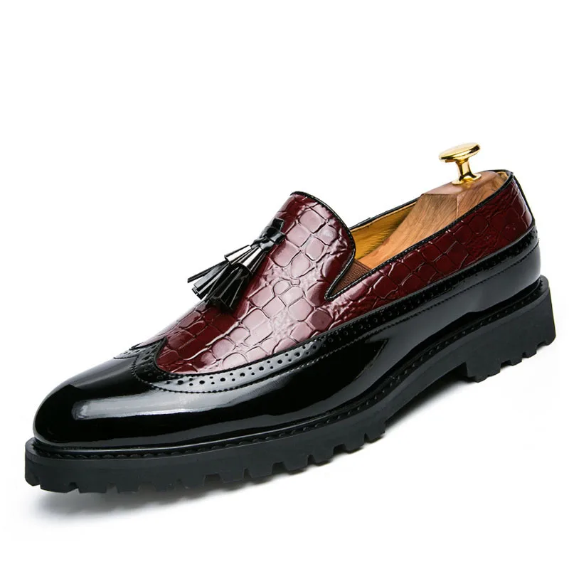 Fashion Men Casual Shoes Leather Loafers Office Formal Shoes Men Slip on... - $68.90