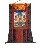 BUDDHA SHAKYAMUNI/ SIDDHARTHA ORIGINAL TIBETAN THANGKA PAINTING WITH SIL... - €158,92 EUR