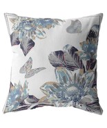18&quot; Gray White Butterfly Zippered Suede Throw Pillow - $148.45 CAD