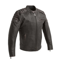 First Mfg Men&#39;s Crusader Moto Leather Jacket - £206.88 GBP