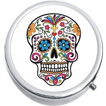 Sugar Skull Medicine Vitamin Compact Pill Box - $9.78