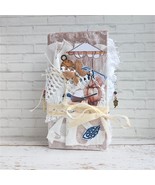 Country junk journal handmade Birds junk book blue complete thick - $500.00