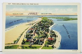 Pass-A-Grille Beach Florida from the Air c1939 Postcard J11 - £4.67 GBP