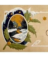 Christmas Victorian Greeting Card Winter Star Embossed 1900s Postcard PC... - $19.99