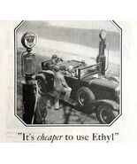 Ethyl Gasoline Co 1928 Advertisement Lithograph Classic Car Gas Pump DWCC5 - $550.13 MXN
