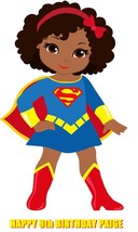 Super Girl Black/Ethnic Edible Cake Topper Decoration - $12.99