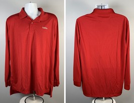 QT QuikTrip Long Sleeve Polo Shirt Mens Large Red Embroidered Polyester - $29.65