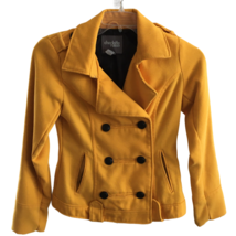 Charlotte Russe Yellow Jacket Corduroy Pea Coat Button Front Size Small Casual - £15.71 GBP