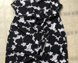 Lane Bryant BLACK White Floral DRESS Faux Wrap Short Sleeve size 14/16 - £25.14 GBP