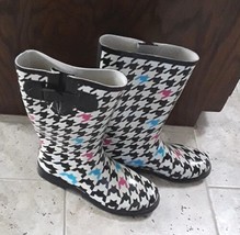 Rubber Rain Boots Womens 10 Multicolored Tall Shoes Boot - £17.44 GBP