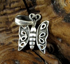 Handcrafted Solid 925 Sterling Silver Butterfly w/Movable Wings Pendant/Charm - £10.93 GBP