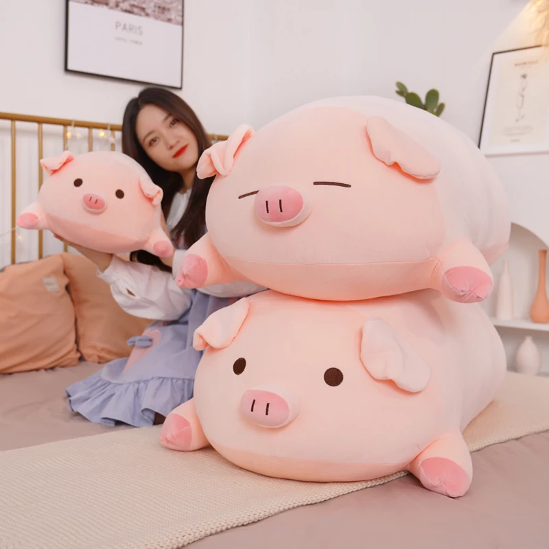 40 50 60 80cm squish pig stuffed doll lying plush piggy toy animal soft plushie pillow thumb200