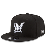 New Era 9FIFTY MLB Milwaukee Brewers Adjustable Snapback Hat Black/White - $570.01 MXN