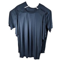 Mens Plain Navy Blue Workout Shirts 2XL XXL Polyester Short Sleeve Crew ... - £23.98 GBP