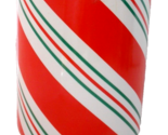 Teleflora Christmas Vase Ceramic Candy Cane-Striped 5 1/2&quot; X 4 1/2&quot; - £7.05 GBP