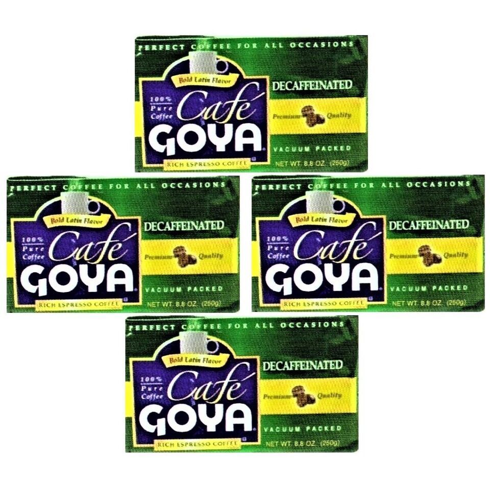 Goya Decaffeinated Coffee, Rich, Dark & Smooth, 8.8 oz Brick (Pack of 4) - $32.56