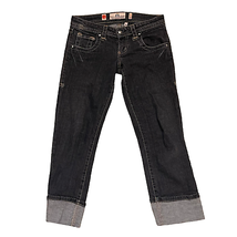 Juicy Couture Jeans Size 26 Capri Denim Black Stretch Cotton Blend Womens 28X24 - £17.07 GBP