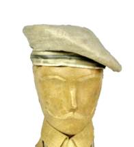 VTG Newsboy Cap Natural Linen 1920s Deadstock  Sz 20&quot; head XS Mens or Boys - $39.20