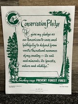 Smokey the Bear Conservation Pledge w/ Sheet Music ~ Vintage 1980! - $9.74