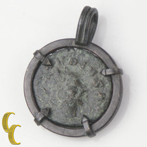 Ancient Roman Coin In Silver Antiqued Bezel Pendant 3.8 Grams - £271.05 GBP