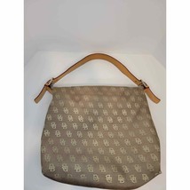 Authentic Dooney &amp; Bourke Brown Canvas Leather Handbag with Dust Bag - £55.21 GBP