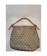 Authentic Dooney &amp; Bourke Brown Canvas Leather Handbag with Dust Bag - £54.75 GBP