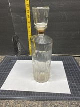 Vintage Clear Alcohol Glass Bottle With CorkStopper Top Decanter Preowned. - £6.38 GBP