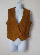 Vintage Misch Original Evan Picone Rusty Brown Corduroy Vest Fits M/L Button Up - £29.63 GBP