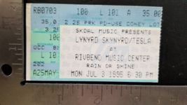 LYNYRD SKYNYRD / TESLA - VINTAGE JULY 3, 1995 CONCERT TOUR TICKET STUB - $10.00