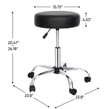 Hydraulic Rolling Chair Adjustable Salon Stool Tattoo Dental Facial Massage Spa - £53.09 GBP