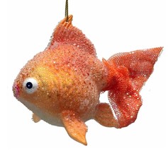 December Diamonds 79-80948 Orange Goldfish Fish 3.5&quot; Christmas Ornament - £12.96 GBP