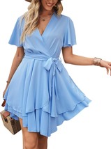 Warp V Neck Mini Dress - £50.55 GBP