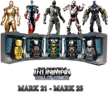 Superhero Ironman MK21 to MK25+Hall of Armor Tony Stark Minifgure Bricks MOC Toy - £25.71 GBP