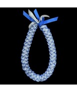 Royal Blue And Silver Braided 4 Ribbon Graduation Gift Lei Hand Made - £13.89 GBP