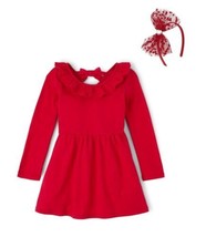 NWT The Children&#39;s Place Toddler Girls Red Skater Dress Headband 3T 4T 5... - £14.93 GBP