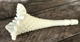 Fenton Milk Glass Hobnail Epergne Horn Replacement Tulip Ruffled Rim 8 1... - £18.75 GBP