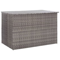 vidaXL Patio Storage Box Gray 59.1&quot;x39.4&quot;x39.4&quot; Poly Rattan - £249.61 GBP