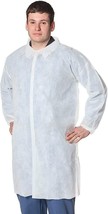 10 White Lab Coats XL Size Hook And Loop Fastener Elastic Wrists No Pockets - $21.39