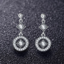 S925 Sterling Silver Extra Sparkle Vintage Allure, Clear CZ Dangles Earrings - £15.32 GBP