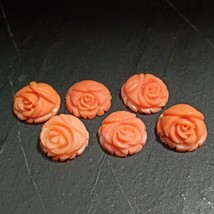 19.80 Cttw , Hand Engraved , Natural Coral Flowers , Coral Carving , Cor... - $450.00