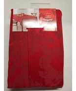 St Nicholas Square Happy Hollydays Tablecloth Oblong 60x84&quot; Red Poinsett... - $14.85