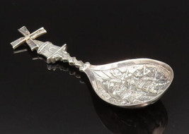 925 Sterling Silver - Vintage Men With Swords Under Windmill House Spoon- TR3390 - £68.84 GBP