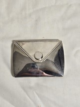 Vintage Silver Plated Purse Pocketbook Double Fold Over Compact Mirror - $1,045.37 MXN