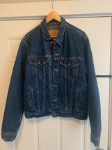 Vintage Levis Blanket Lined Denim Jean Trucker Jacket Men&#39;s Size Medium ... - $77.31