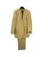 Falcone Boys Khaki Suit 3 Piece Single Breasted Vest Khaki Gray Cream Si... - £54.91 GBP