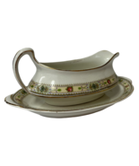 Gravy Boat By Homer Laughlin Empress 96W Floral And Gold Trim Vintage Ve... - $16.72