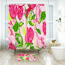 Lilly Pulitzer Delta Zeta Shower Curtain Bath Mat Bathroom Waterproof Decorative - £18.21 GBP+