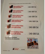 McDonalds Translite Menu Snipe Sheet Advertising Drive Thru Add On Stick... - €3,88 EUR