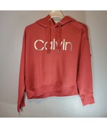 Calvin Klein Performance Cropped Hoodie Womens XL Orange Pullover Spellout - £14.76 GBP